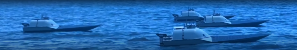 Graphic of HavocAI's Rampage uncrewed surface vehicles (USVs). (Image: HavocAI)