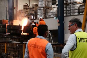 Representatives of HII Australia visited VEEM Ltd. in Canning Vale, Western Australia with Australian deputy prime minister and defense minister Richard Marles, as it was accepted into the HII-run Australian Submarine Supplier Qualification pilot program. (Photo: HII)