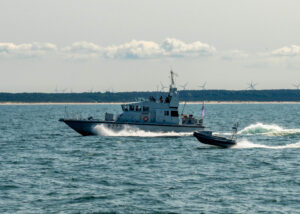 Royal Navy Archer Class P2000 patrol vessel HMS Pursuer (P273) conducts counter unmanned surface vessel operations with global autonomous reconnaissance crafts (GARC) attached to Commander, Task Force 66 during Baltic Operations (BALTOPS) 2025, June 12, 2025. (Photo: U.S. Navy by Mass Communication Specialist 2nd Class Christine Montgomery)