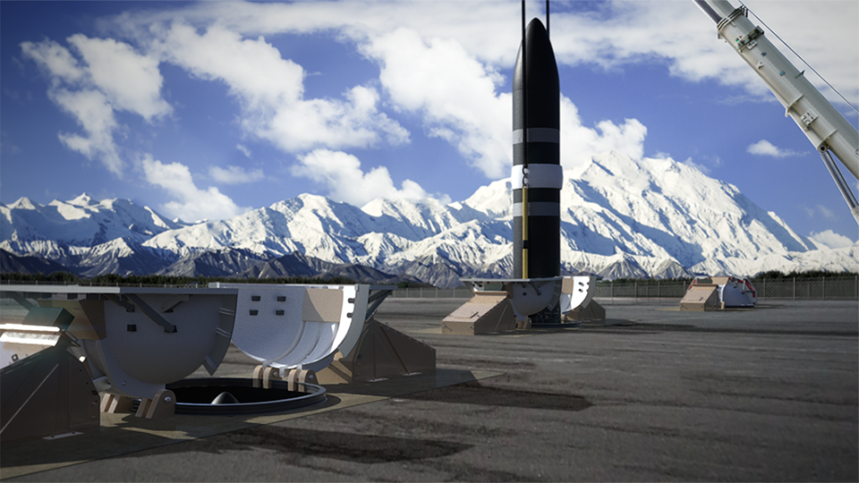Artist concept of Next Generation Interceptors being placed in silos at the Fort Greely, Alaska site. (Image: Lockheed Martin)