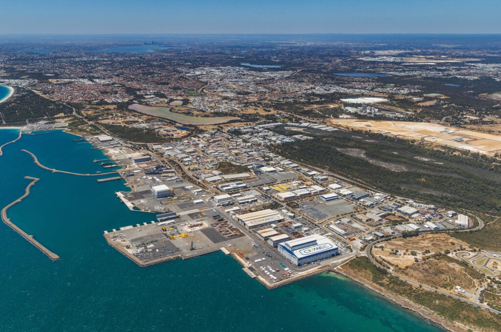 Aerial imagery of Henderson, Western Australia, where the Australian Government plans to establish a consolidated Henderson Defense Precinct the Henderson Shipyard to underpin billions of dollars of investment in defence capability and support thousands of well-paid, high-skilled local jobs. (Image: Ventia via Australian Ministry of Defense)