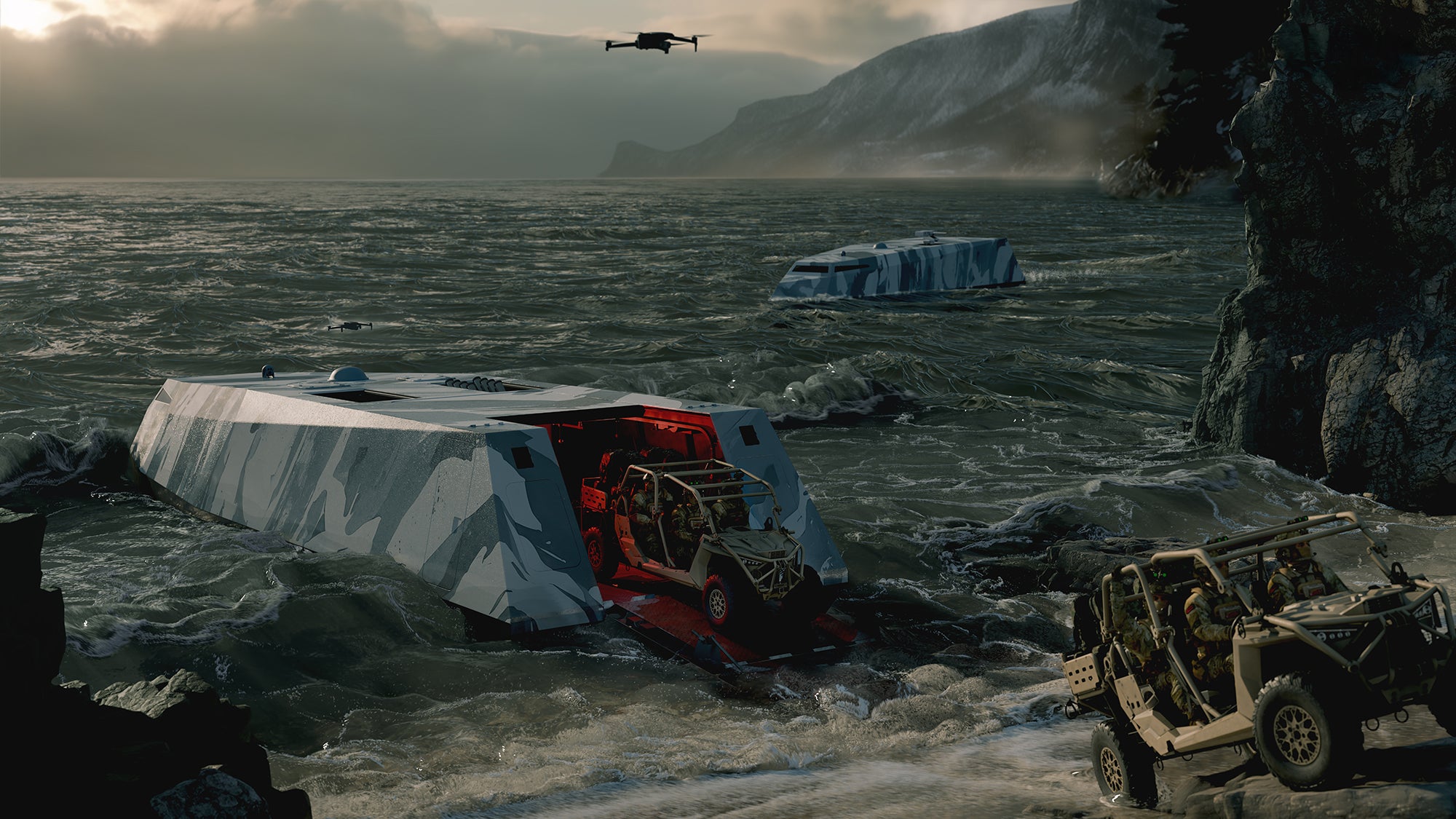 Artist concept of a Leidos Sea Dagger Commando Insertion Craft, developed for the UK Royal Navy’s Commando Force (UKCF) program. (Image: Leidos)