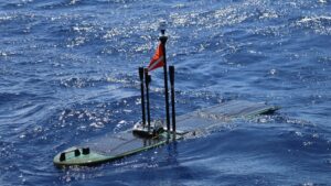 The Wave Glider Uncrewed Surface Vehicle enables persistent, long-endurance ocean surveillance. (Photo: Liquid Robotics)