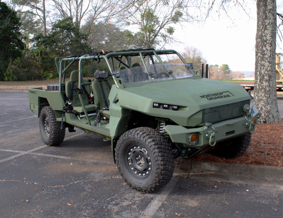 A Northrop Grumman-purchased Infantry Squad Vehicle (ISV) the company is testing to incorporate IBCS as it works to deploy the system in a more mobile configuration and lighter systems for clients.