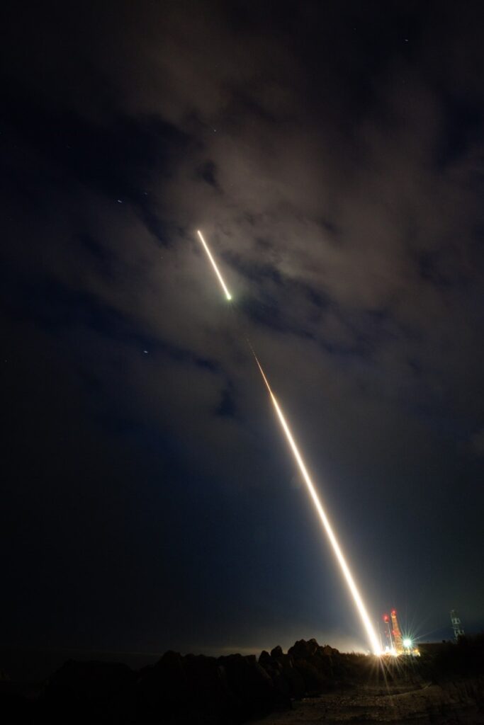 The Japan Maritime Self-Defense Force and MDA successfully conducted the first live target tracking exercise using the SPY-7 radar, during Japan Flight Test Experiment Aegis Weapon System (JFTX)-01. Pictured is a live target launched in support of tracking event one, which took place on March 17, 2026. (Photo: MDA)