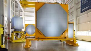 RTX’s SPY-6 family of radar systems, each made of individual radar modular assembly cubes that allow it to be scaled up and down as needed for various platforms. (Photo: RTX)