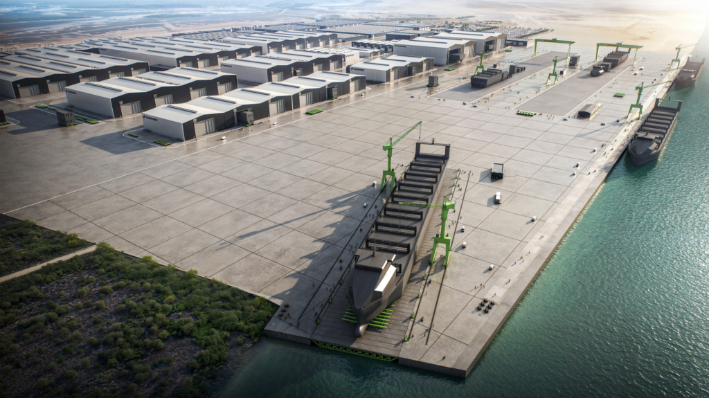 Another concept design of Saronic’s Port Alpha in Brownsville, Texas. (Image: Saronic)