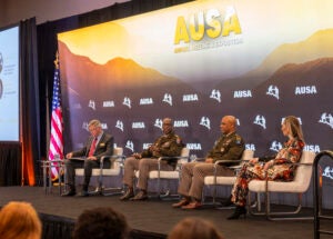 Gen. Xavier T. Brunson, Commanding General, United Nations Command, Combined Forces Command and United States Forces Korea, speaks during the Contemporary Military Forum: Decisive Landpower—Deterrence and Partner Integration Against the Pacing Threat at the 2026 Association of the United States Army (AUSA) Annual Meeting & Exposition at the Walter E. Washington Convention Center in Washington, D.C. on Oct. 12, 2026. (Photo: U.S. Army, Dominick Rabrun)